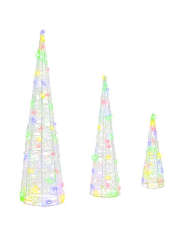 Albero di Natale 3 pcs Multicolore 20 x 20 x 80 cm Acrilico