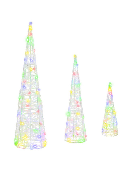 Albero di Natale 3 pcs Multicolore 20 x 20 x 80 cm Acrilico