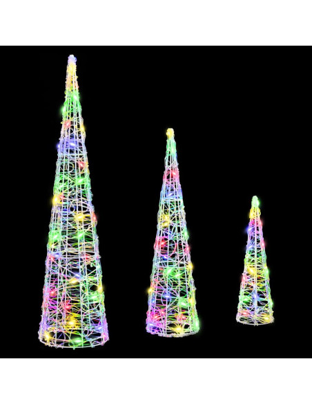 Albero di Natale 3 pcs Multicolore 20 x 20 x 80 cm Acrilico
