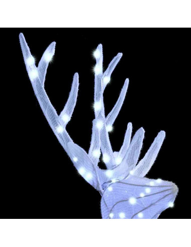 Famiglia di renne 3 pcs Bianco freddo 68 x 26 x 127 cm Tessuto