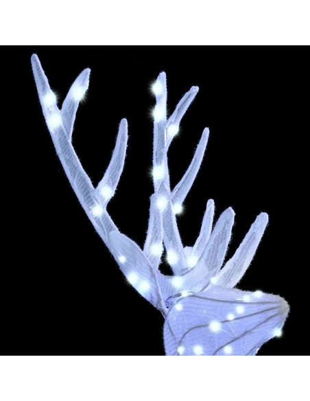 Famiglia di renne 3 pcs Bianco freddo 68 x 26 x 127 cm Tessuto