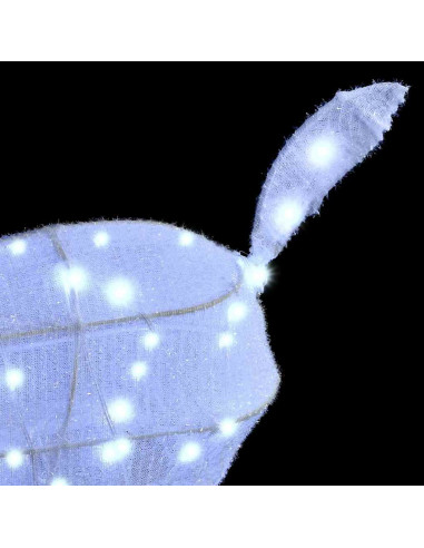 Famiglia di renne 3 pcs Bianco freddo 68 x 26 x 127 cm Tessuto