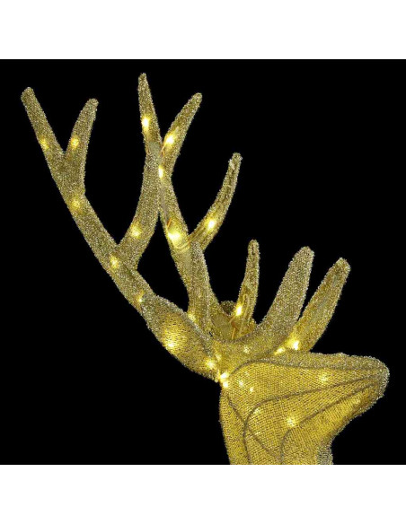 Famiglia di renne 3 pcs Bianco caldo 68 x 26 x 127 cm Tessuto