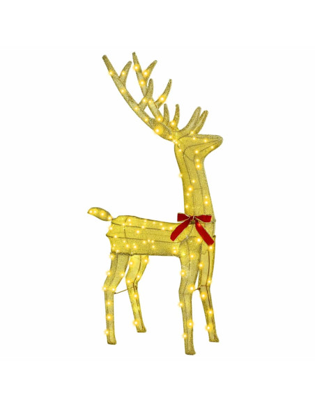 Famiglia di renne 3 pcs Bianco caldo 68 x 26 x 127 cm Tessuto