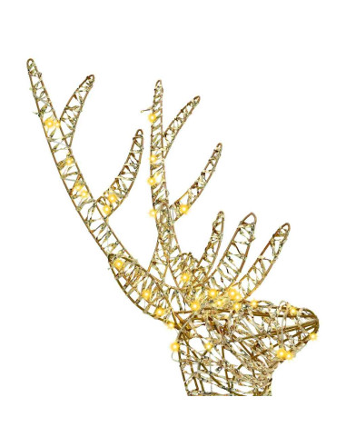 Renna 3D con 140 LED Bianco caldo 128 cm PET