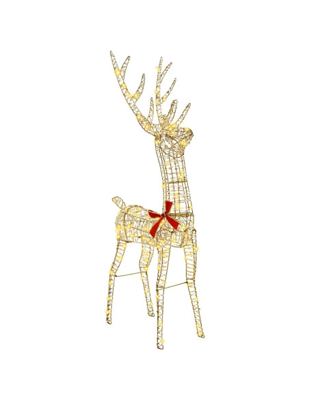 Renna 3D con 140 LED Bianco caldo 128 cm PET