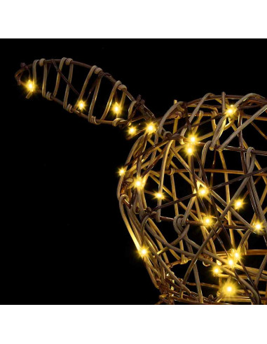 Renna 3D con 140 LED Bianco caldo 128 cm Rattan