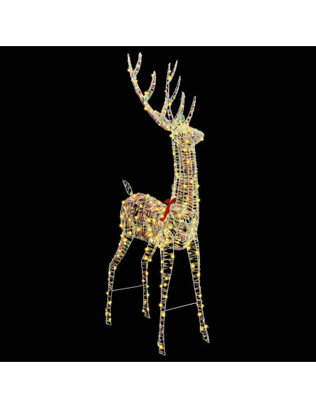 Renna 3D con 250 LED Bianco caldo 180 cm PET
