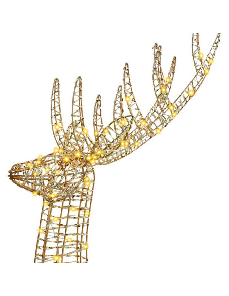 Renna 3D con 250 LED Bianco caldo 180 cm PET
