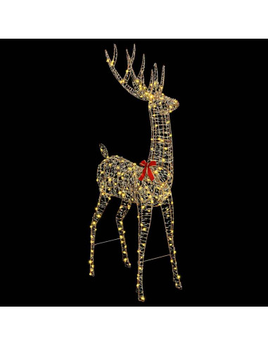 Renna 3D con 250 LED Bianco caldo 180 cm PET