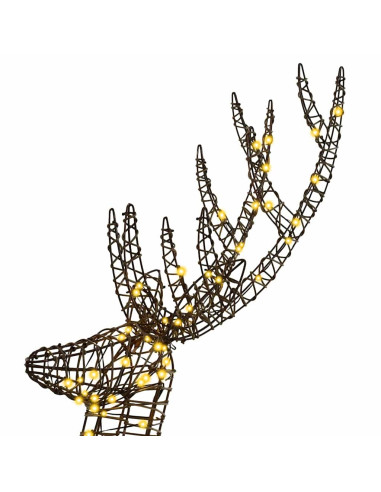 Renna 3D con 250 LED Bianco caldo 180 cm Rattan