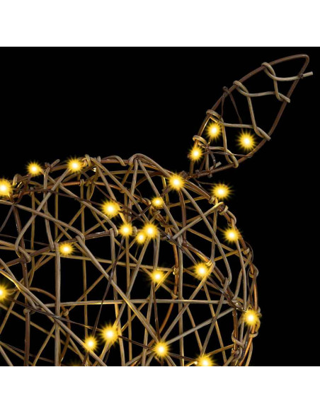 Renna 3D con 250 LED Bianco caldo 180 cm Rattan