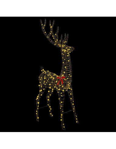 Renna 3D con 250 LED Bianco caldo 180 cm Rattan