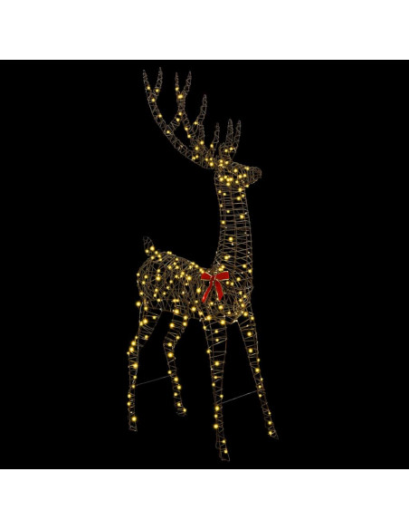 Renna 3D con 250 LED Bianco caldo 180 cm Rattan