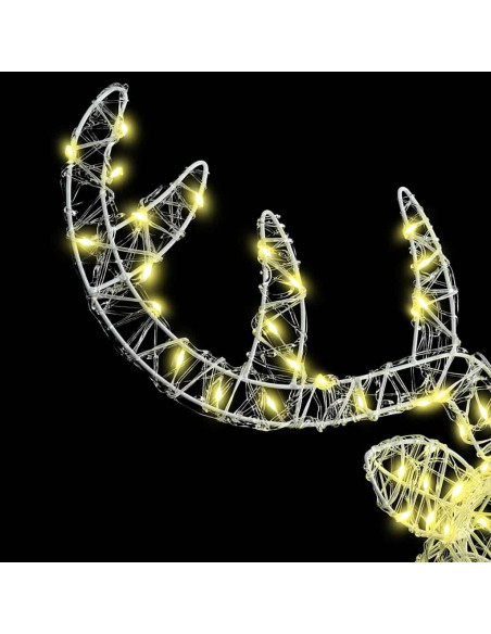 Testa di Renna con 140 LED Bianco caldo 60 cm Acrilico