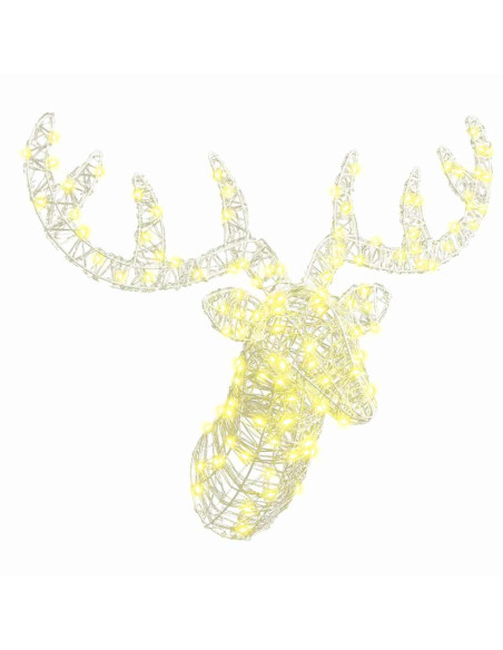 Testa di Renna con 140 LED Bianco caldo 60 cm Acrilico