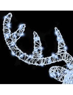 Testa di Renna con 140 LED Bianco freddo 60 cm Acrilico 2