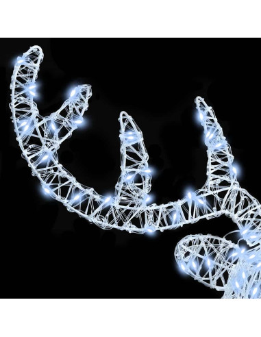 Testa di Renna con 140 LED Bianco freddo 60 cm Acrilico