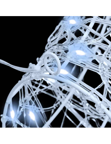 Testa di Renna con 140 LED Bianco freddo 60 cm Acrilico