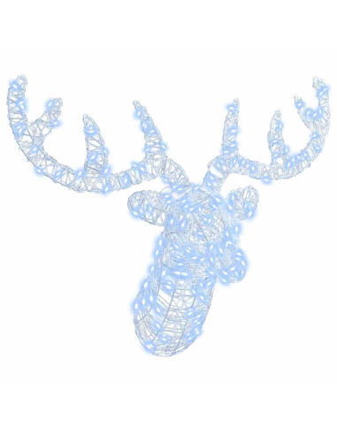 Testa di Renna con 140 LED Bianco freddo 60 cm Acrilico