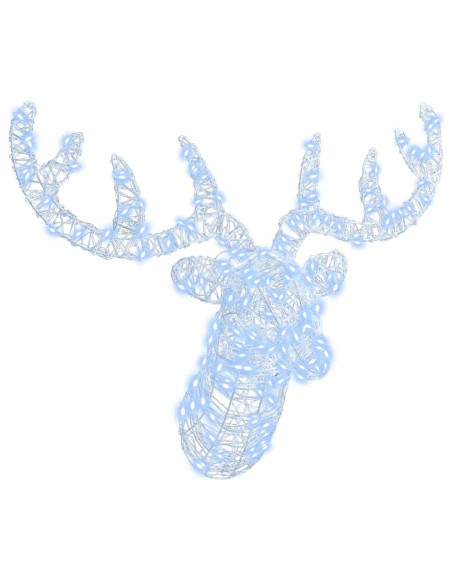 Testa di Renna con 140 LED Bianco freddo 60 cm Acrilico