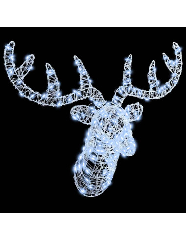 Testa di Renna con 140 LED Bianco freddo 60 cm Acrilico