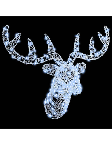 Testa di Renna con 140 LED Bianco freddo 60 cm Acrilico