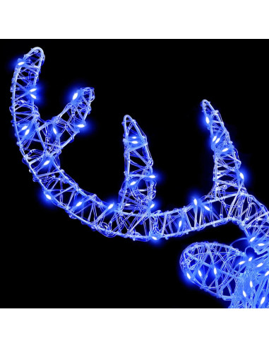 Testa di Renna con 140 LED Blu 60 cm Acrilico