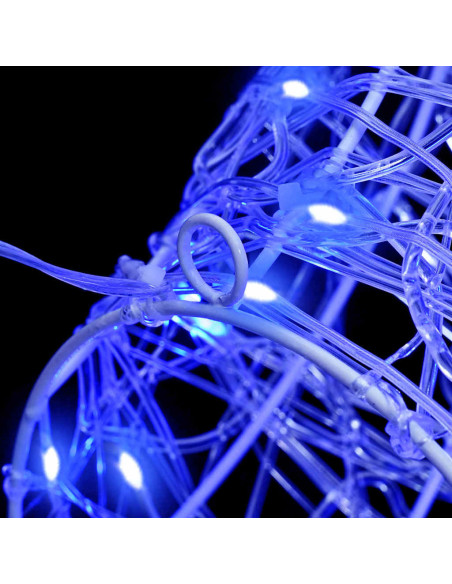 Testa di Renna con 140 LED Blu 60 cm Acrilico