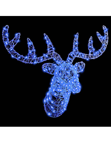 Testa di Renna con 140 LED Blu 60 cm Acrilico