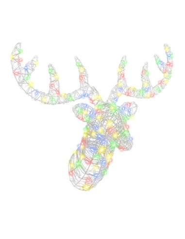 Testa di Renna con 140 LED colorato 60 cm Acrilico