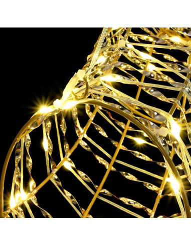 Slitta trainata da renna con 140 LED Bianco caldo 60 cm PET