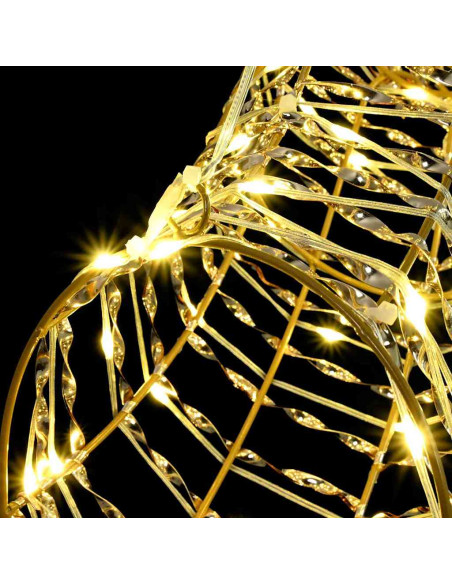 Slitta trainata da renna con 140 LED Bianco caldo 60 cm PET