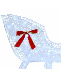 Slitta trainata da renna Bianco freddo 70 x 26 x 128.5 cm