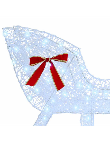 Slitta trainata da renna Bianco freddo 70 x 26 x 128.5 cm