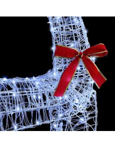 Slitta trainata da renna Bianco freddo 70 x 26 x 128.5 cm 2