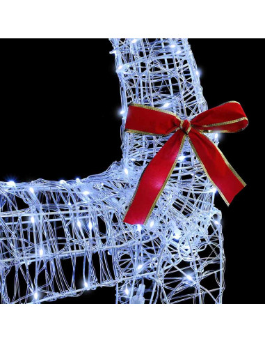 Slitta trainata da renna Bianco freddo 70 x 26 x 128.5 cm