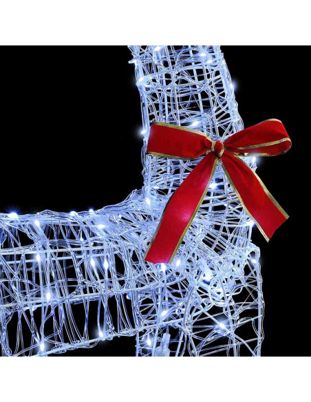 Slitta trainata da renna Bianco freddo 70 x 26 x 128.5 cm