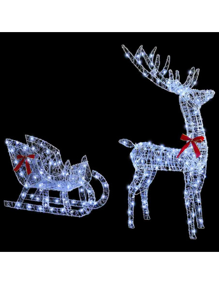 Slitta trainata da renna Bianco freddo 70 x 26 x 128.5 cm