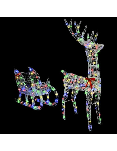 Slitta trainata da renna colorato 70 x 26 x 128.5 cm Acrilico