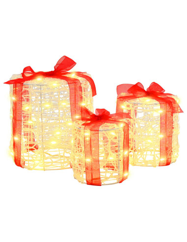 Decorazione Scatola Regalo 3 pcs Bianco caldo 20 x 20 x 21 cm