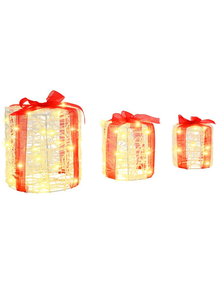 Decorazione Scatola Regalo 3 pcs Bianco caldo 20 x 20 x 21 cm