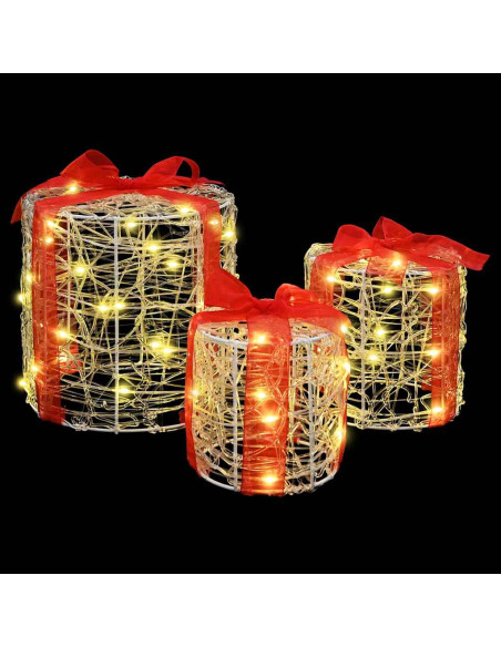 Decorazione Scatola Regalo 3 pcs Bianco caldo 20 x 20 x 21 cm