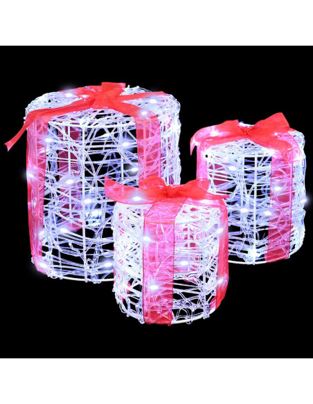 Decorazione Scatola Regalo 3 pcs Bianco freddo 20 x 20 x 21 cm