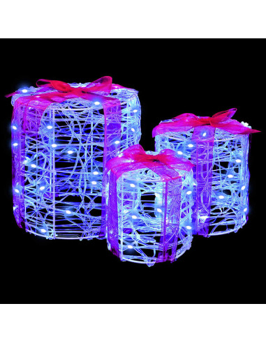 Decorazione Scatola Regalo 3 pcs Blu 20 x 20 x 21 cm Acrilico