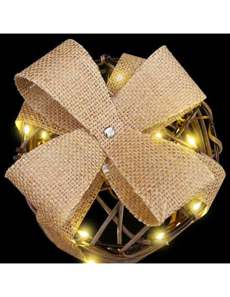 Decorazione Scatola Regalo con 60 LED 3 pcs Bianco caldo Rattan Decorazione Scatola Regalo con 60 LED 3 pcs Bianco caldo Rattan