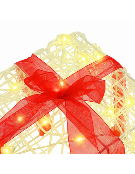 Scatola Regalo 3 pcs Bianco caldo 20 x 20 x 20 cm Acrilico Scatola Regalo 3 pcs Bianco caldo 20 x 20 x 20 cm Acrilico