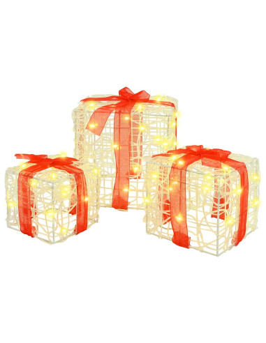 Scatola Regalo 3 pcs Bianco caldo 20 x 20 x 20 cm Acrilico
