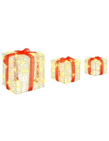 Scatola Regalo 3 pcs Bianco caldo 20 x 20 x 20 cm Acrilico