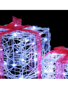 Scatola Regalo 3 pcs Bianco freddo 20 x 20 x 20 cm Acrilico 2